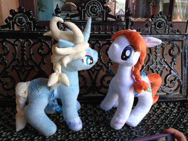 Elsa and Anna pony plushies