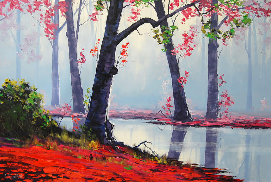 Autumn river painting