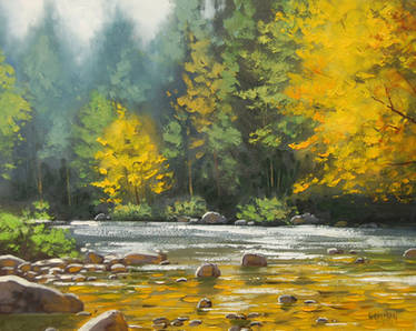 Autumn River Painting