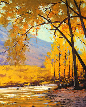 Golden Aspen Painting