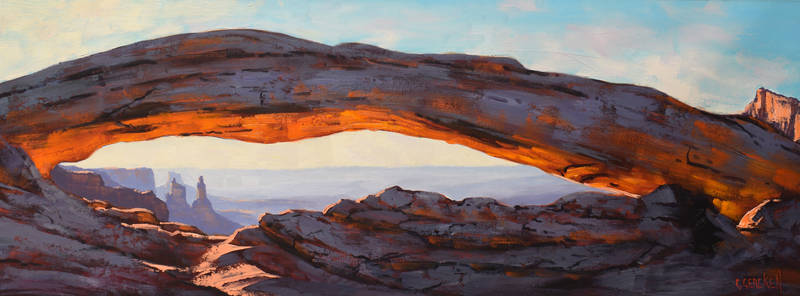 Messa-arch-sunrise-painting