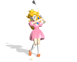 Princess Peach playing Golf