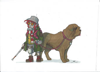 Blind Gnome-Runner with Dog