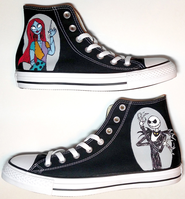 Jack and Sally Painted Converse by DeviantArt