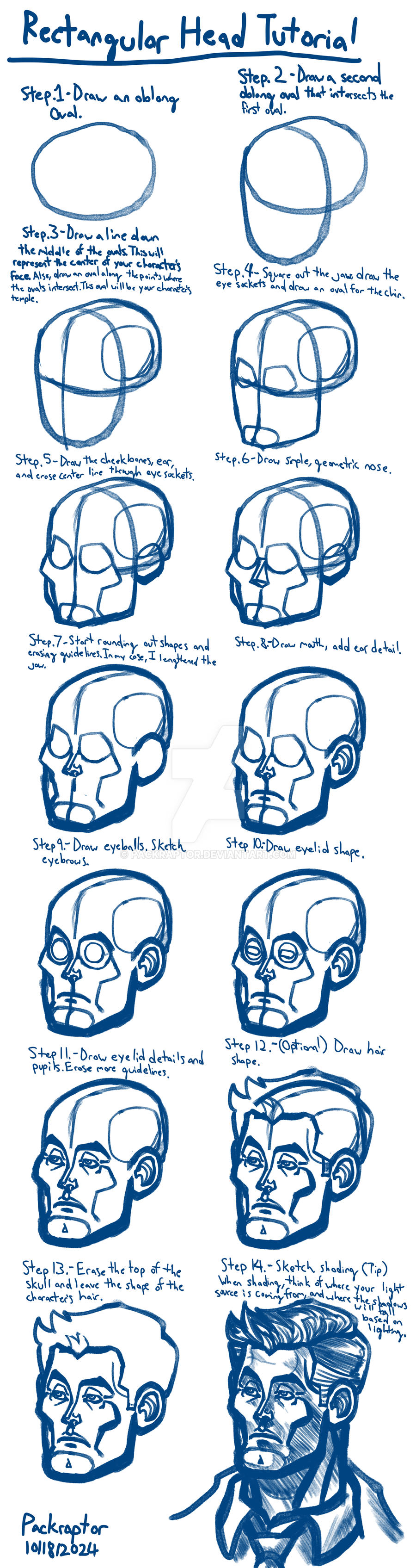Rectangular Head Drawing Tutorial by packraptor on DeviantArt