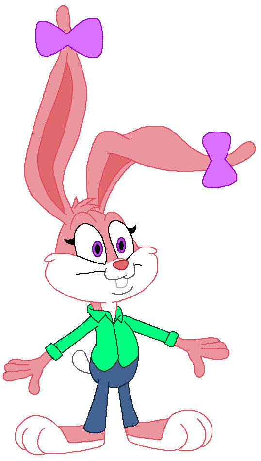Babs Bunny wears her green shirt and blue pants by CEB1031 on DeviantArt