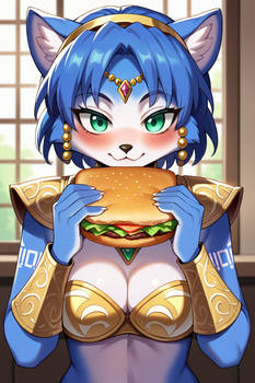 (AI Art) Krystal Can't Enjoy Her Sandwich