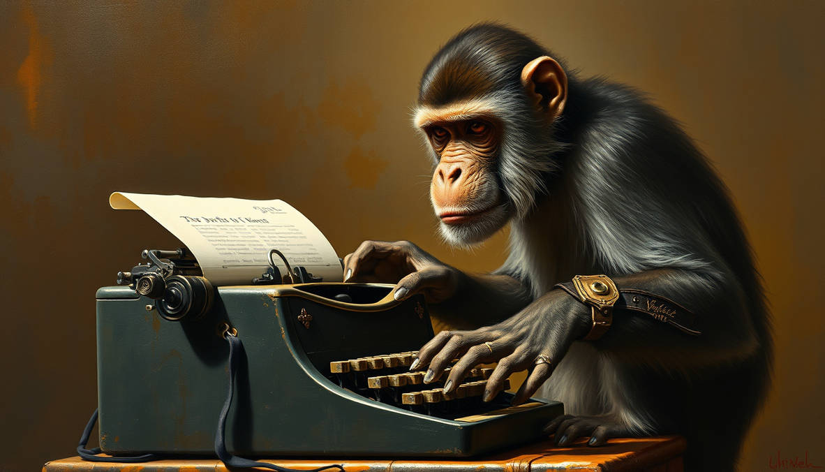 Monkey Using Typewriter The humanity of the monkey. by burgia2 on DeviantArt