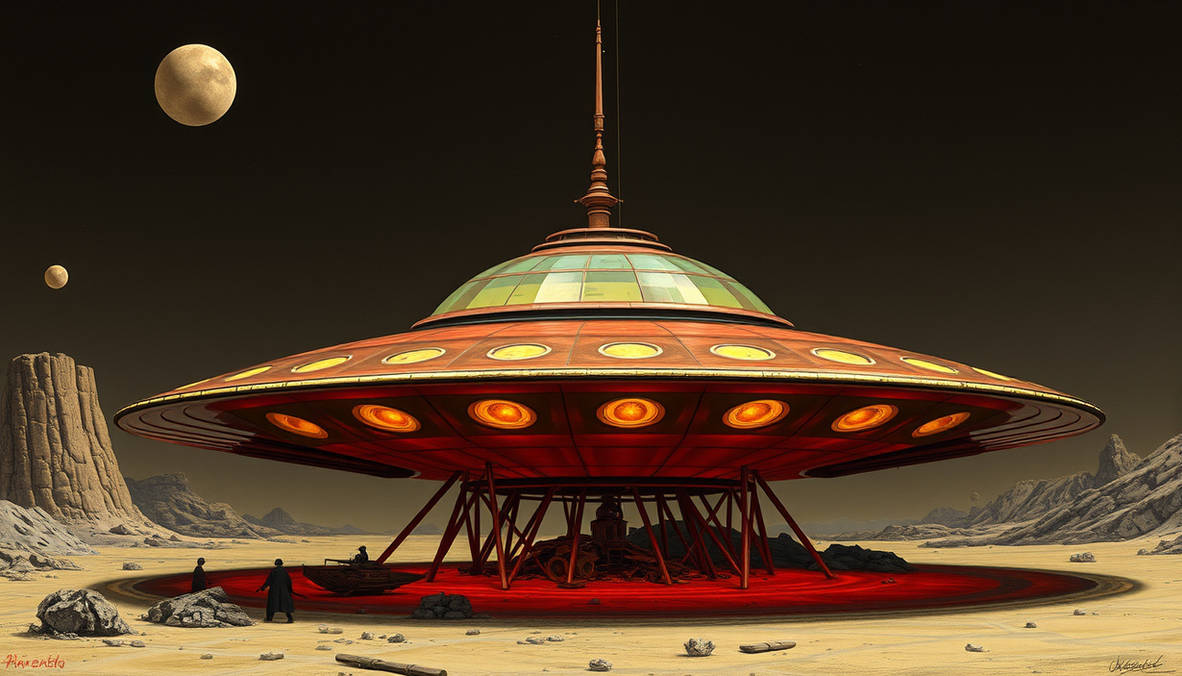 Retro Futurist Flying Saucer Craft By Max Ernst By Evenmaddercleveland retro-futurist-flying-saucer-craft-by-max-ernst-by-evenmaddercleveland