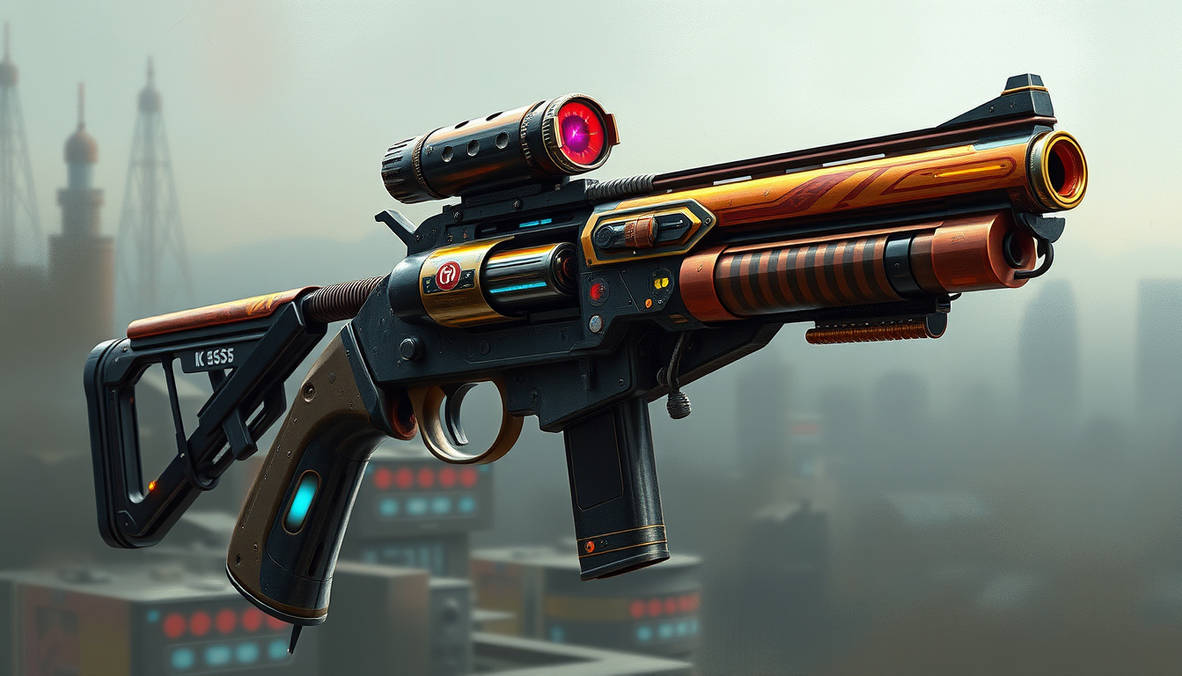 Clockpunk Revolver Cyberpunk diesel punk steampunk revolver carbine r by ...