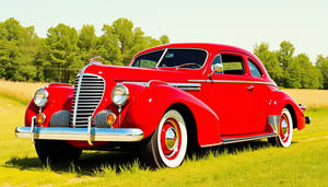 1938 red Buick special art style Andy Warhol