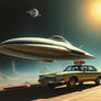 I want a retro futurist scene painted by Jim burns