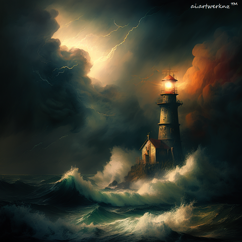 Lighthouse By The Ocean - Var 3 by aiartwerknz on DeviantArt