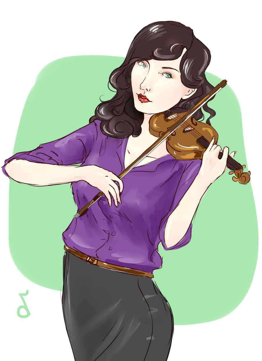 Semirealistic Fem!Sherlock is Playing Violin