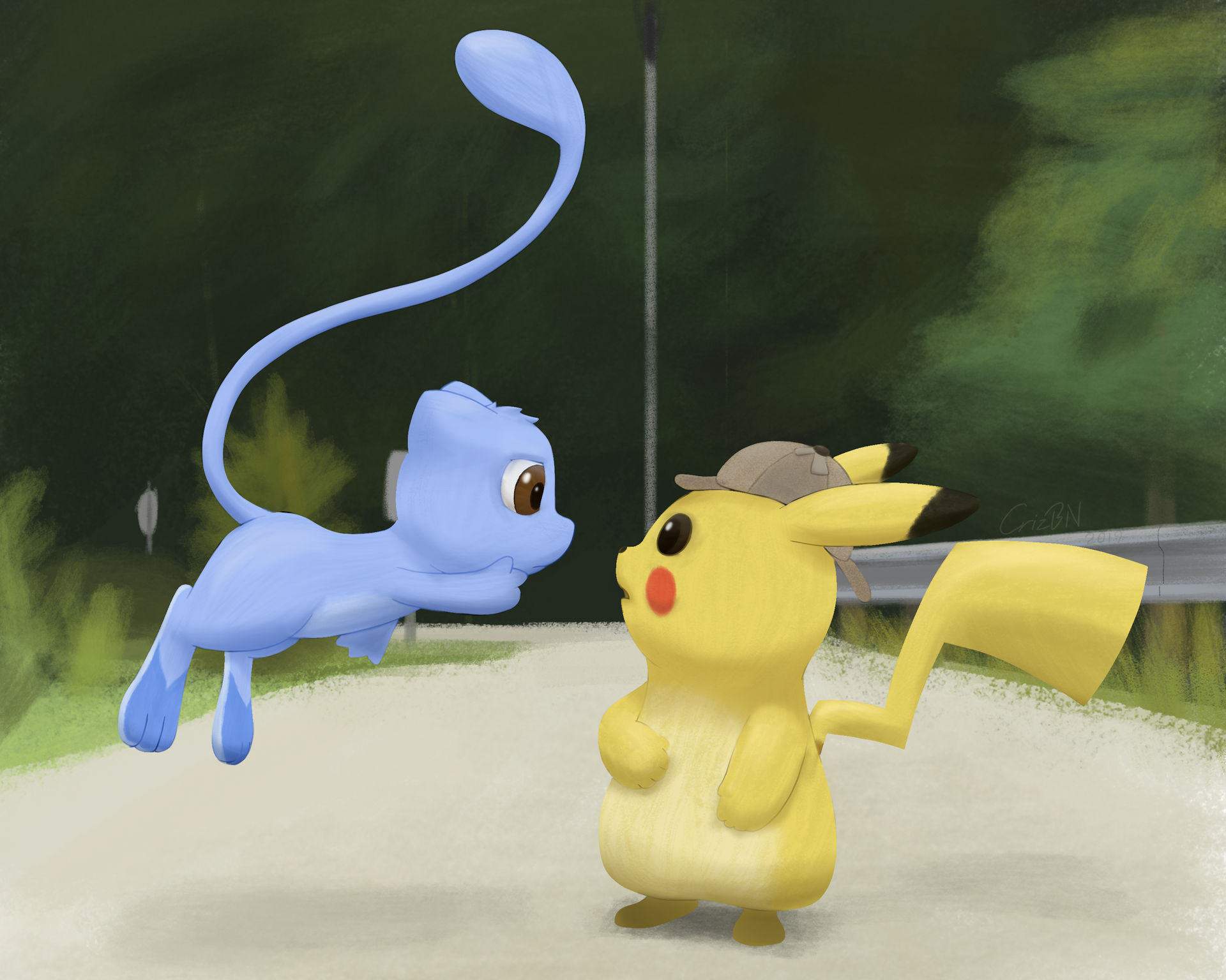 Detective Pikachu and the Mysterious Mew by CrizBN on DeviantArt