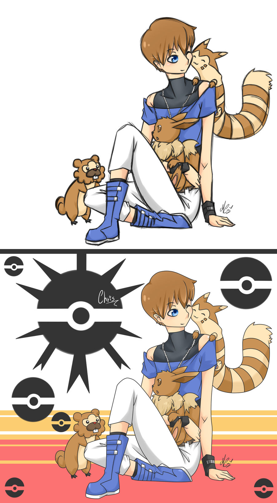 Pokemon Chris Rear View KOF pokemon_Chris by RukusuCherry on DeviantArt