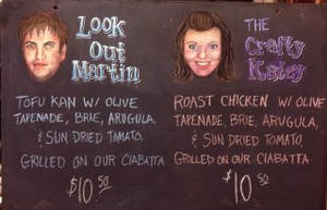 Chalk Board Sandwich Specials