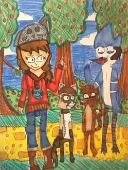 Dina Zkitly and Furrel meets Mordecai and Rigby