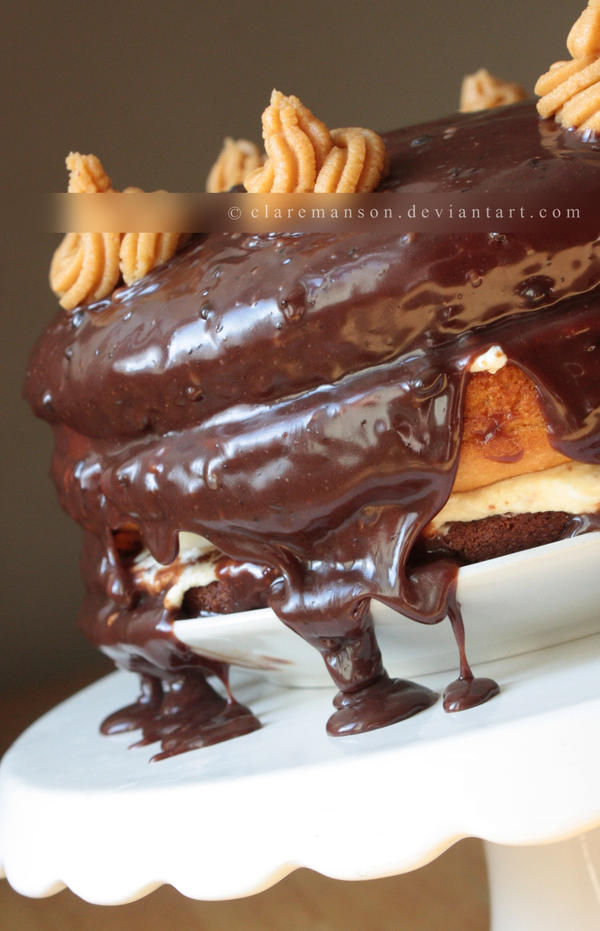 Sinful PB, Chocolate and Vanilla Layer Cake II