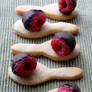 Spoon Cookies with Chocolate Raspberries