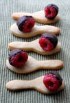 Spoon Cookies with Chocolate Raspberries by claremanson