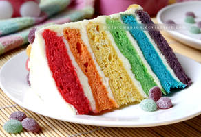 Rainbow Cake Slice