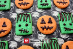Frankenstein and Pumpkin Cookies (+YouTube Recipe) by claremanson