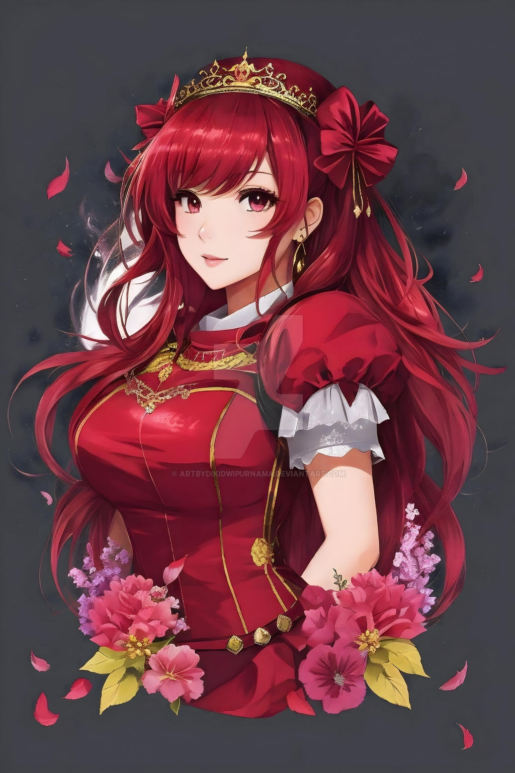 Splendor Ruby Crimson Gem: AI Anime Girl in Ruby Splendor by artbydikidwipurnama on ...