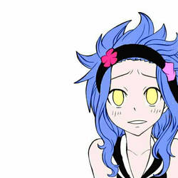 levy blue haired blonde eyes