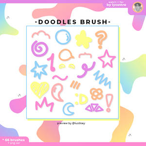 DOODLES BRUSH: 66 brushes + png