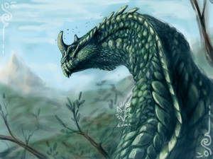 Dragon doodle - coloured