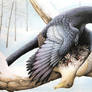 Microraptor gui and its prey Zhongjianornis yangi.