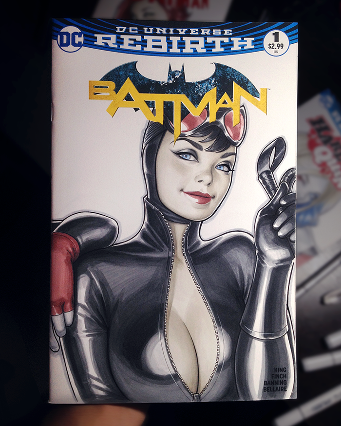 Catwoman sketch cover by WarrenLouw
