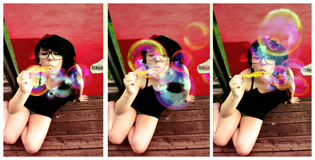 soap bubble girl