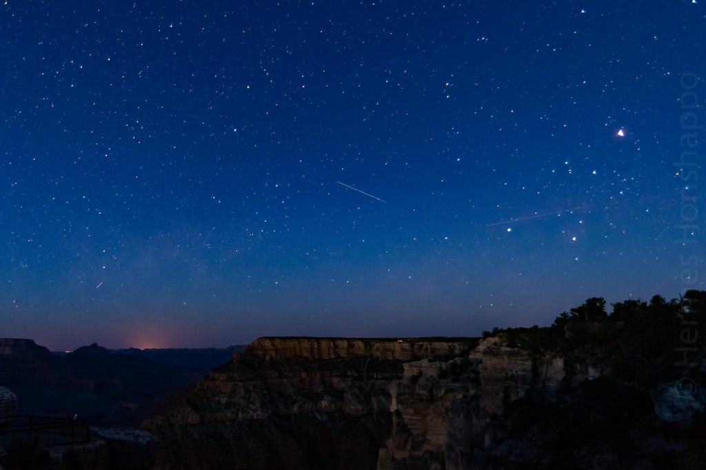 Shooting star over Grand Canyon