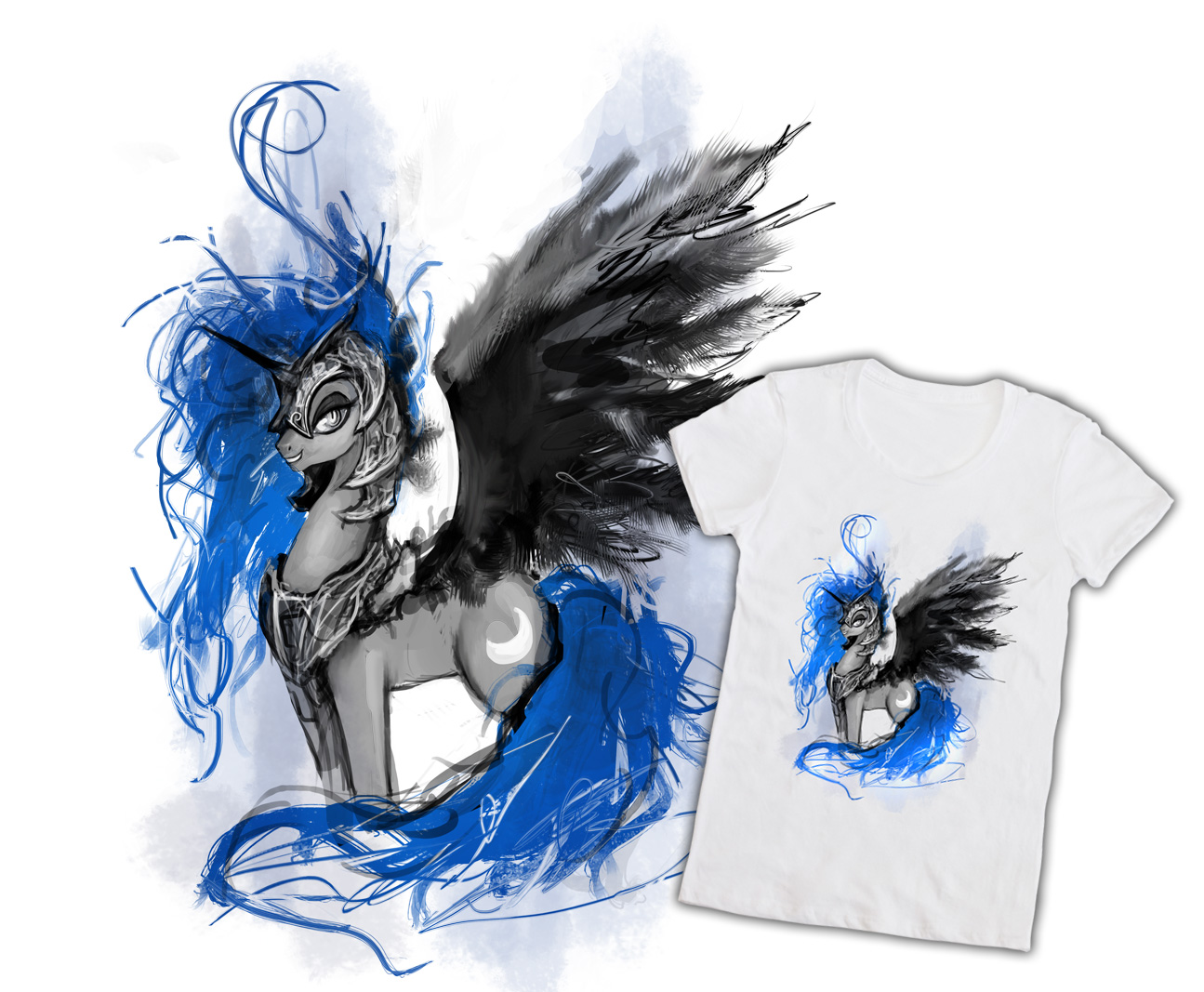 Nightmare Moon - T-shirt design sketch