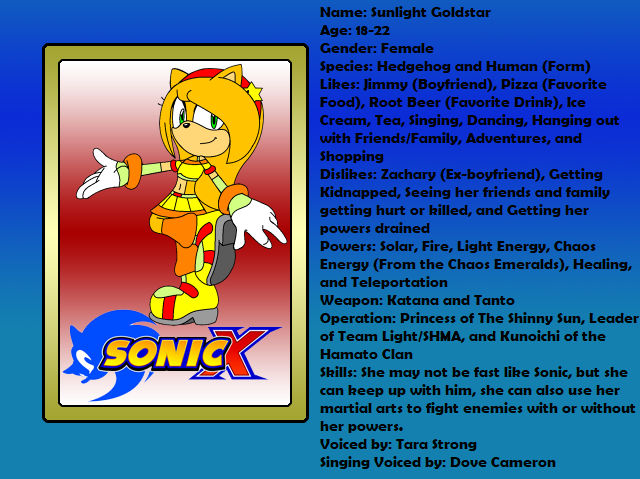 Sunlight Character Sunlight Goldstar Character Info Card by NylaSunlight345 on DeviantArt