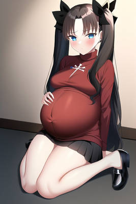 Just Tohsaka Rin with a big belly 4