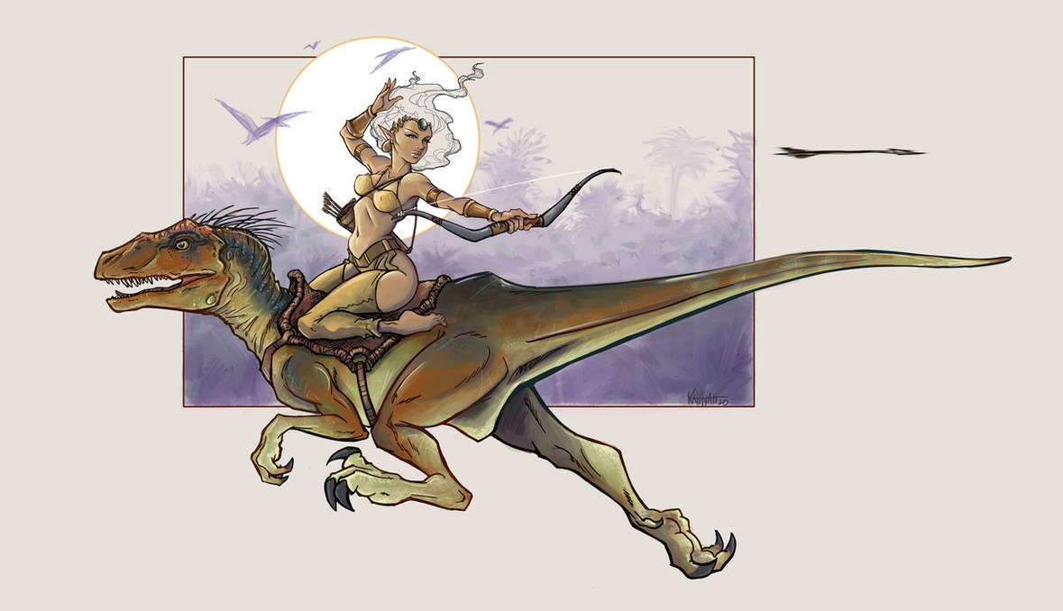 Blue Raptor Drawing Riding Raptor Rider by KattHyatt on DeviantArt