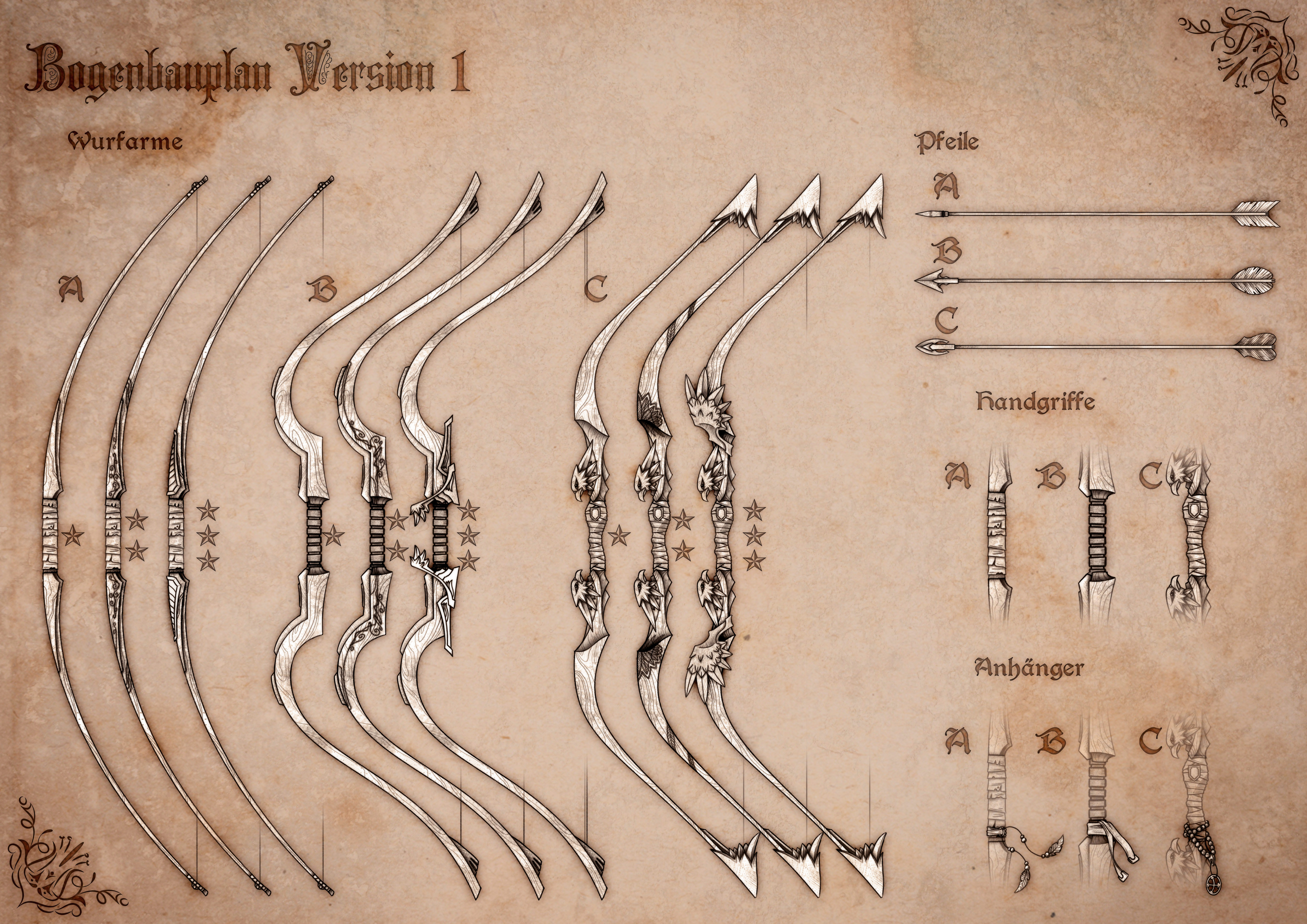 Bogenbauplan Version 1 - Bow Building Plan 1