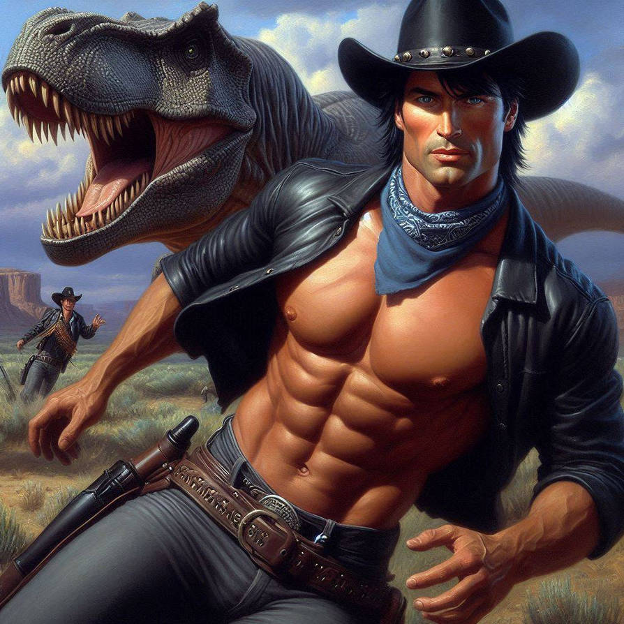 Cowboy Riding T Rex Cowboy versus the T-Rex 2 by Skylar999 on DeviantArt