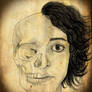 Self portrait with half skull.