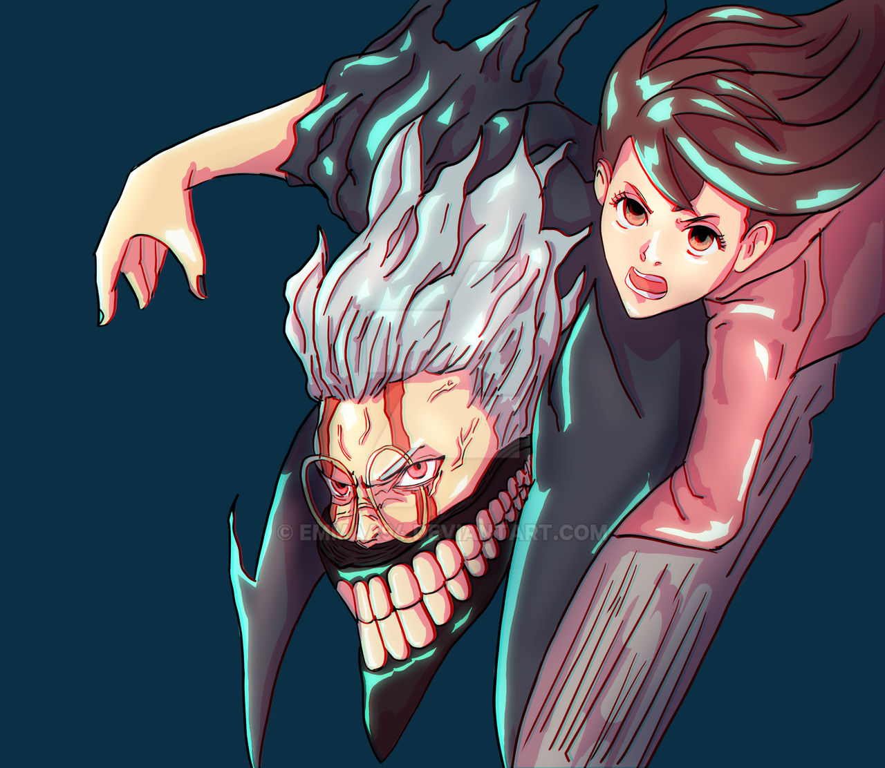 Dandadan Momo and Okarun fanart by emmaa94 on DeviantArt