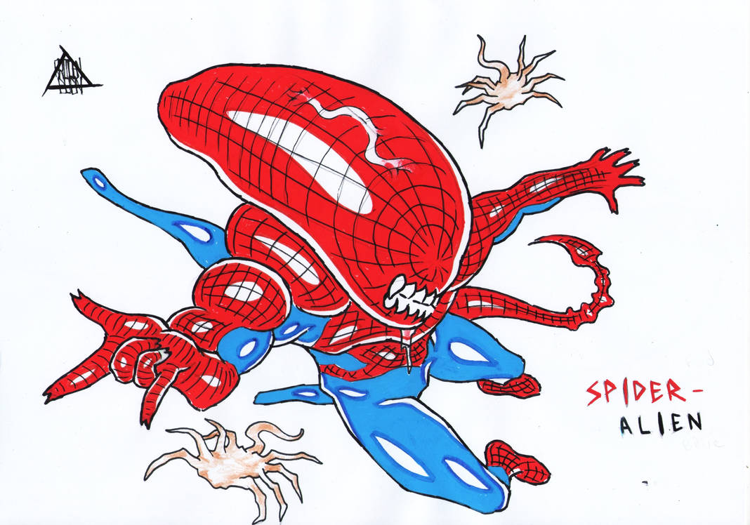 Crossover : Spiderman Alien - Traditional by RaidenEden on DeviantArt