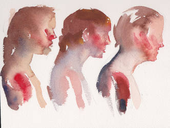 Watercolor profile studies by Alex Bodnar