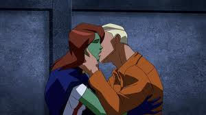 Superboy and Miss Martian Kiss