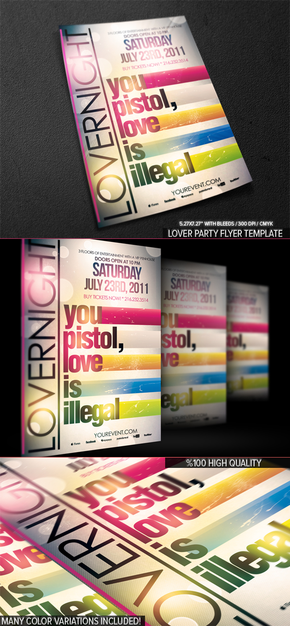 PSD LoverNight Flyer Template