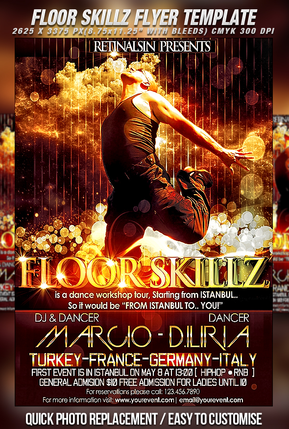 FloorSkillz Dance Flyer -PSD-