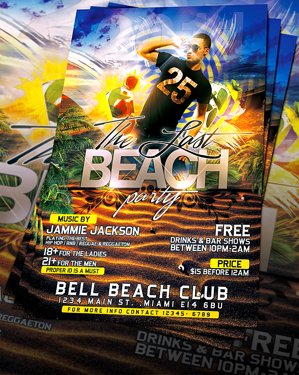 PSD LastBeach Party Flyer