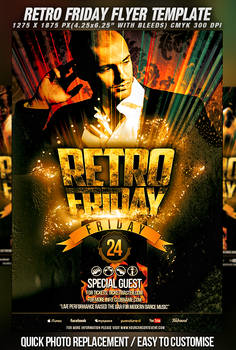 PSD Retro Friday Flyer Template